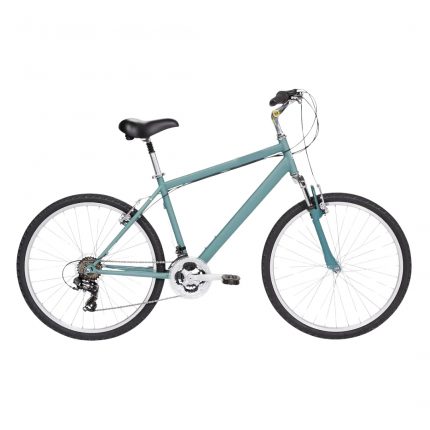 21-Speed Lightweight Aluminum Hybrid Commuter Bike with Front Suspension Fork, Ergonomic Saddle, 700c Wheels, Teal Finish