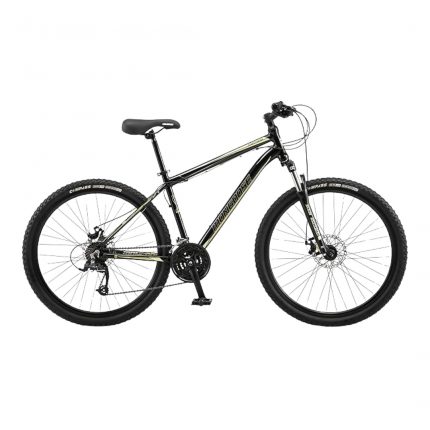 Men’s Hardtail 21-Speed Mountain Bike with Suntour Suspension Fork, Mechanical Disc Brakes, 26″ Alloy Wheels, Black-Green